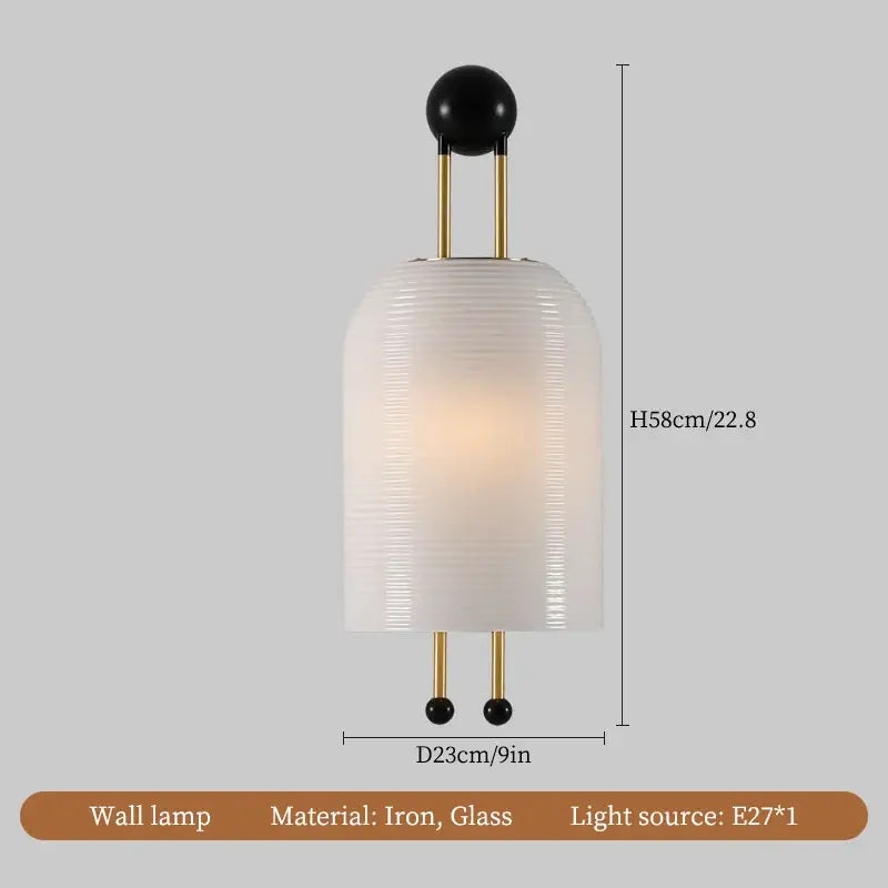 Modern gold and black glass led chandelier with frosted white ridged glass shade and iron arms for dining room pendant light