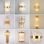 Modern gold and clear glass led wall lamps with elegant design ideal for bedroom wall lamps lighting