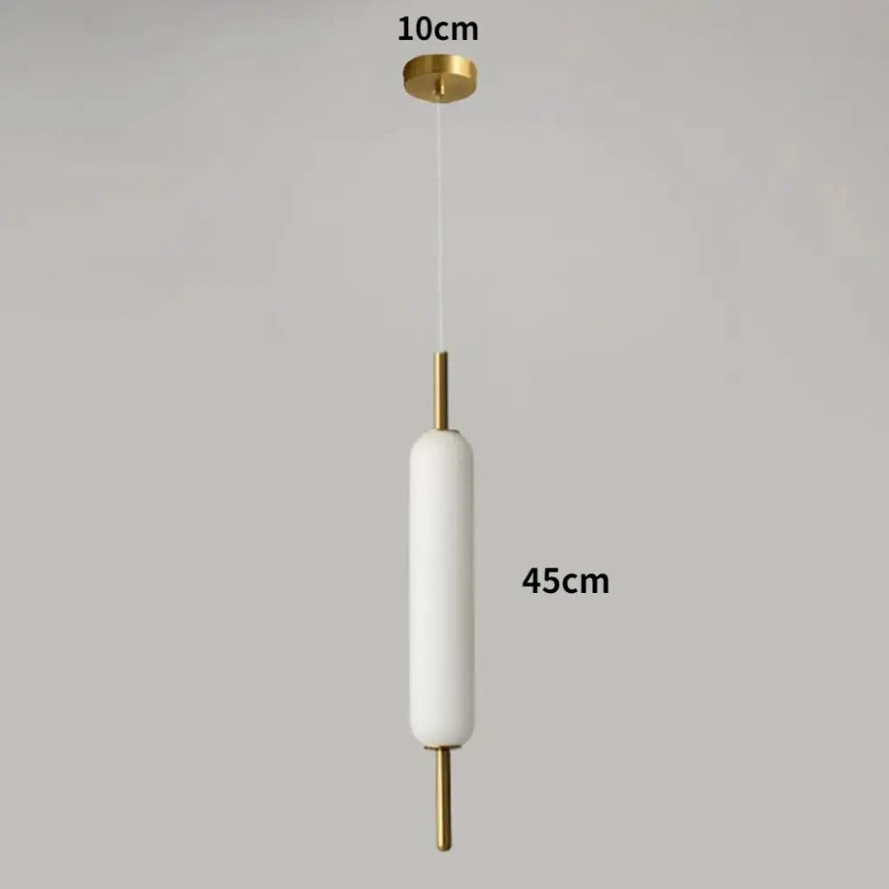 Modern gold and frosted glass led pendant chandelier with cylindrical body and gold accents for living room lighting
