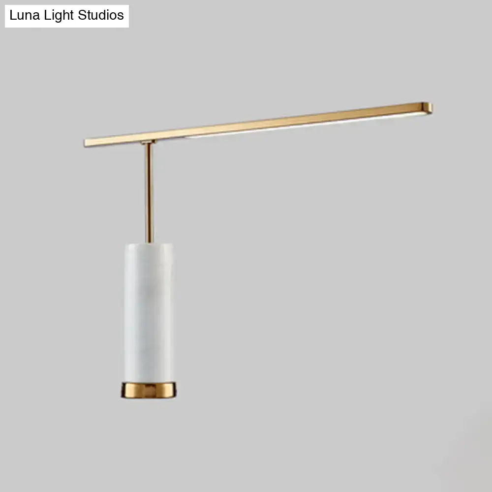 DecorBites gold l-shaped led nightstand lamp with sleek gold metal frame and white marble shade for 220v-240v use