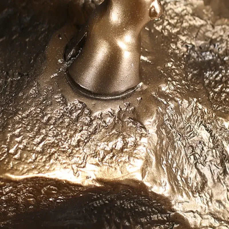 Bronze textured metal horse head sculpture with detailed mane featured in modern gold and silver decorbites bull sculpture