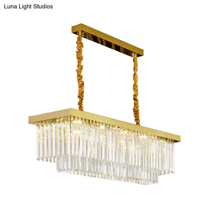 Modern gold and smoke gray crystal chandelier with e12 e14 bulb base featuring twisted chains and cascading prisms for kitchen island