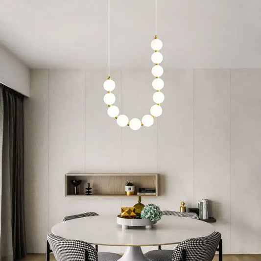 Modern gold and white acrylic led chandelier with spherical bulbs for living room decorbites acrylic led pendant light