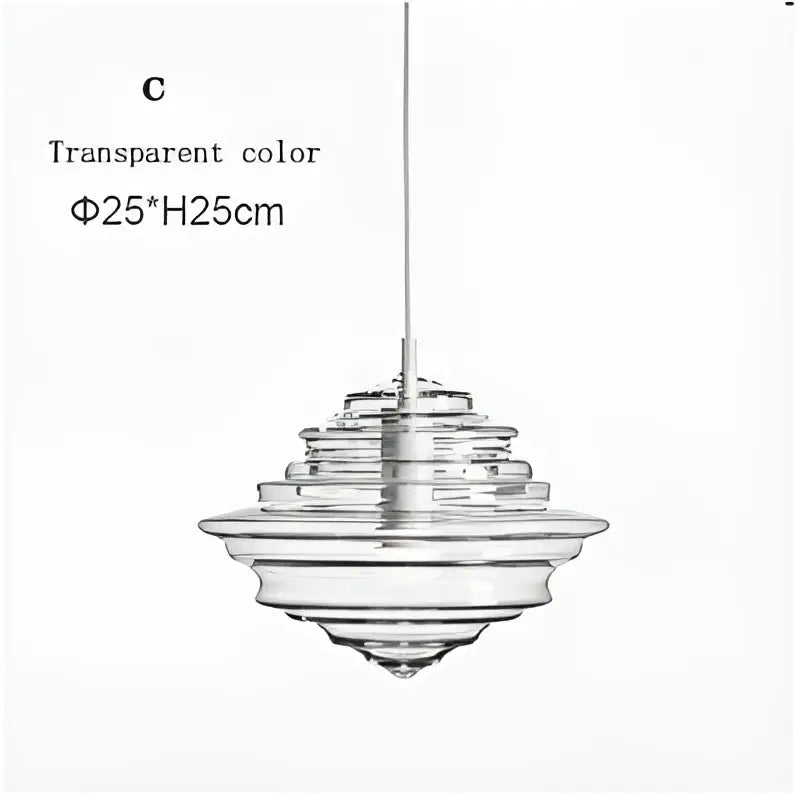 Modern gold and white decorbites glass chandelier with transparent concentric circular layers for dining room lighting