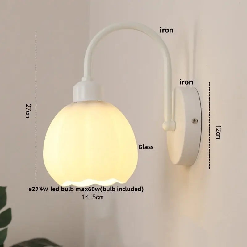 Modern gold and decorbites iron white glass wall lamp with frosted white glass shade for stair light decor