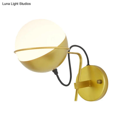 DecorBites™ DecorBites™ Modern Gold Ball Wall Sconce - Metallic 1-Light Loop Fixture