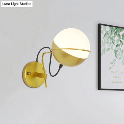 DecorBites™ DecorBites™ Modern Gold Ball Wall Sconce - Metallic 1-Light Loop Fixture