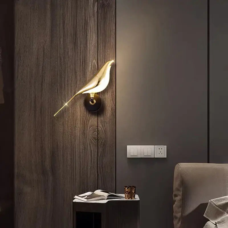 Modern gold bird led wall sconce with sleek minimalist design for bedroom decorbites bird design wall sconce