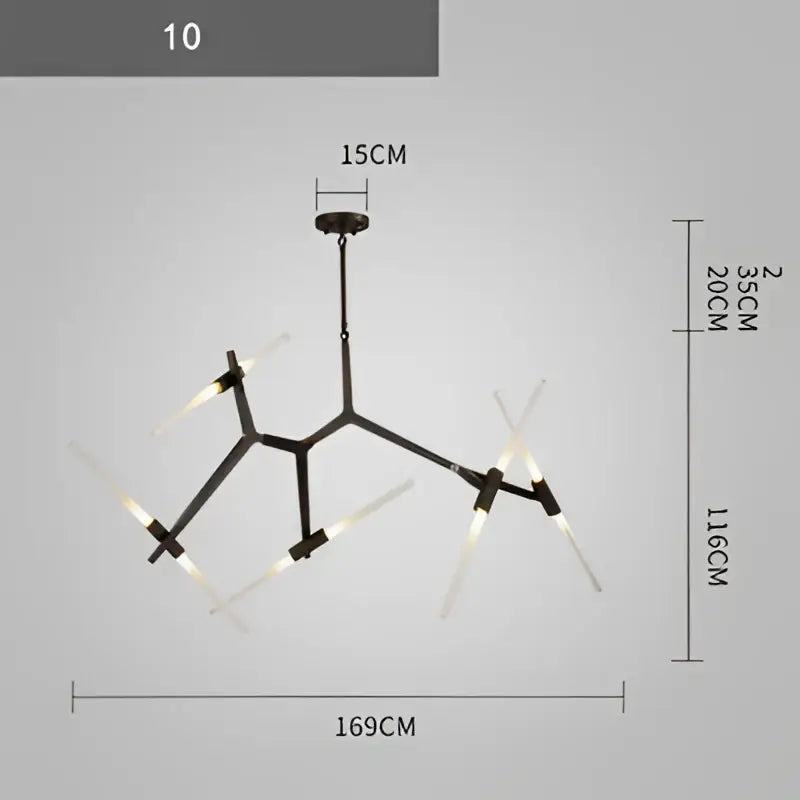 Modern gold and black branch suspension pendant light with sleek black metal arms and clear glass shades for dining room decorbites branch suspension pendant