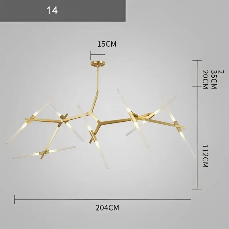 Modern gold and black branch suspension pendant light with gold-toned branching arms and integrated led lights for dining room decorbites pendant light