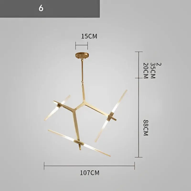 Modern gold and black branch suspension pendant light with slender gold-toned arms and clear glass accents for dining room decorbites branch suspension pendant