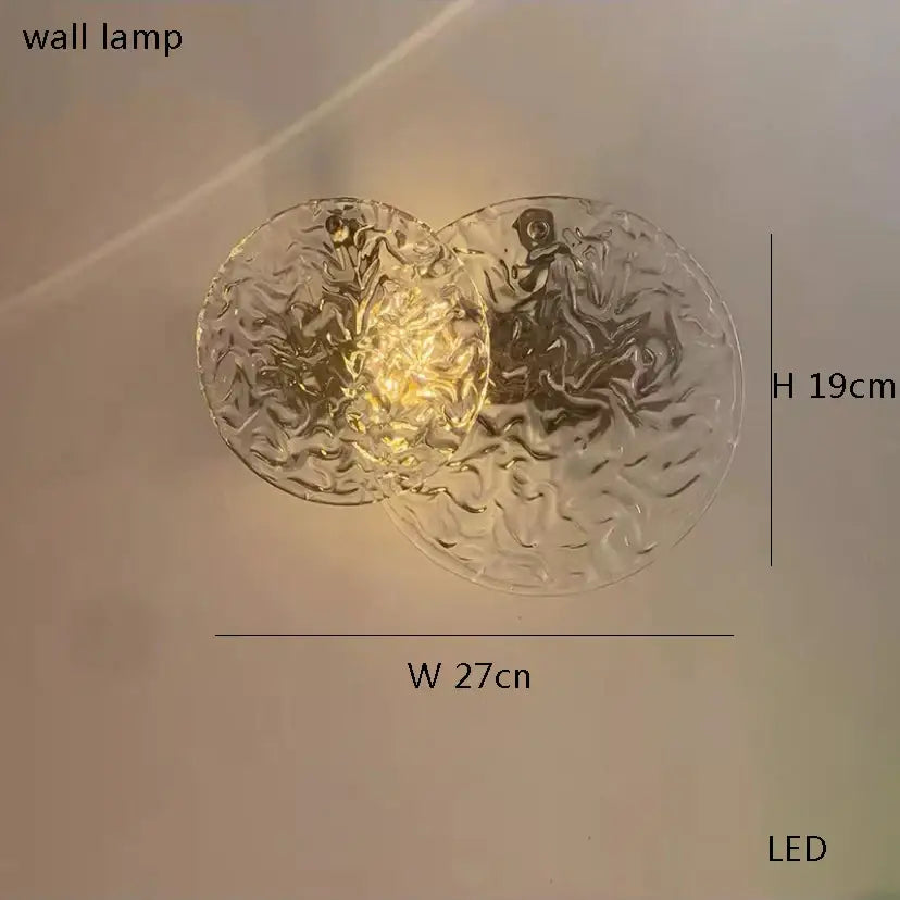 Modern gold and black crystal led chandelier dining room pendant light with clear textured glass wall lamp and warm led light decorbites crystal led
