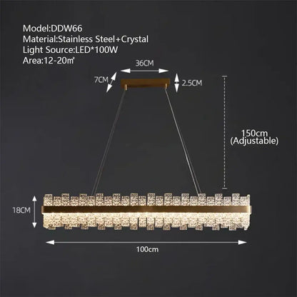 Modern gold and black decorbites crystal led chandelier with stainless steel frame and adjustable led lights for dining room decor
