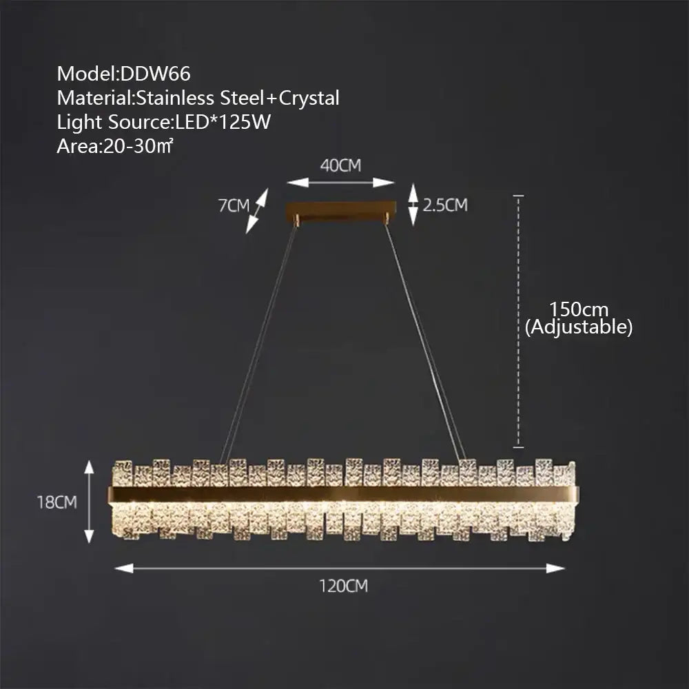 Modern gold and black decorbites crystal led chandelier with stainless steel frame and adjustable 150cm hanging length