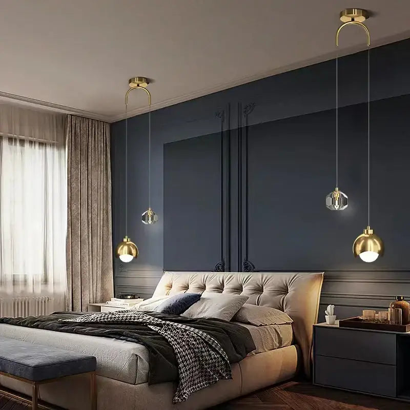 Modern gold and black crystal pendant light with clear glass shades and bulbs included offers color options for dining rooms