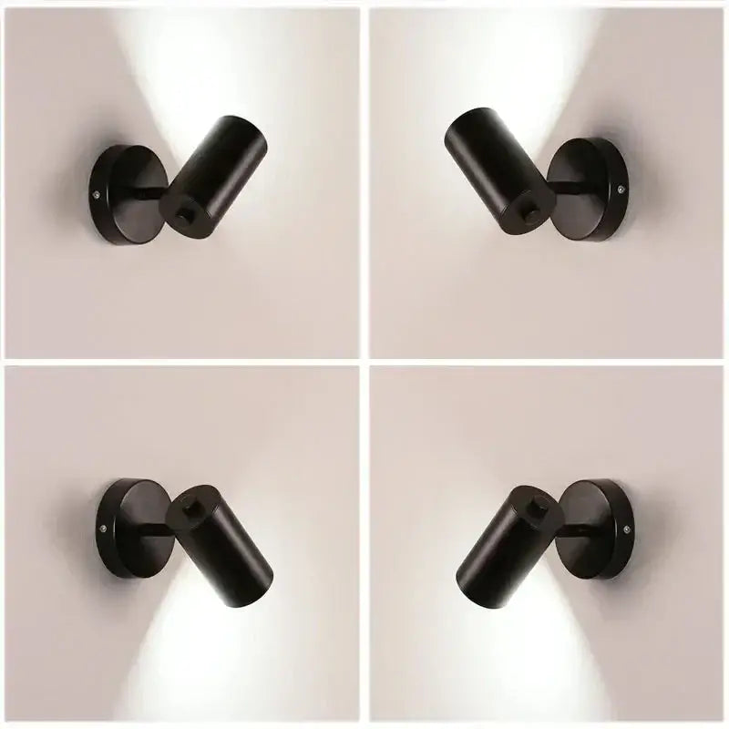 Modern gold and black cylindrical led wall lamp with matte finish and adjustable head for living room decorbites gold led
