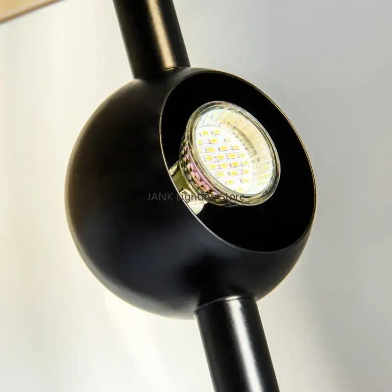 Modern gold and black glass hemisphere led floor lamp with black spherical lamp fixture and built-in led bulb decorbites glass hemisphere