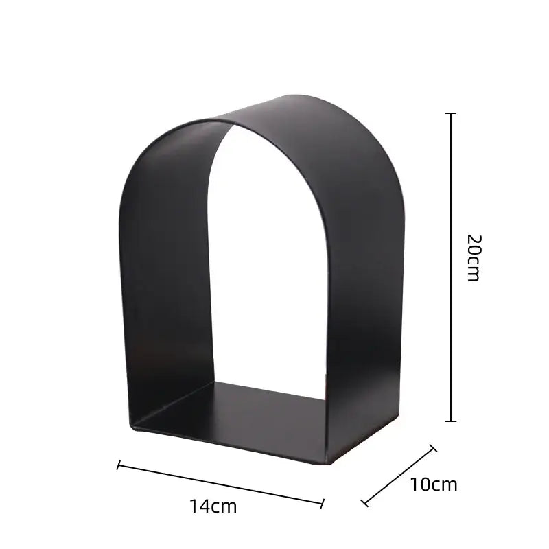 Modern gold and black golden arches metal sculpture bookend with sleek minimalist design for living room decorbites golden arches