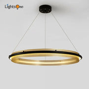 Modern gold and black decorbites honeycomb round pendant light with illuminated inner ring for dining room decor