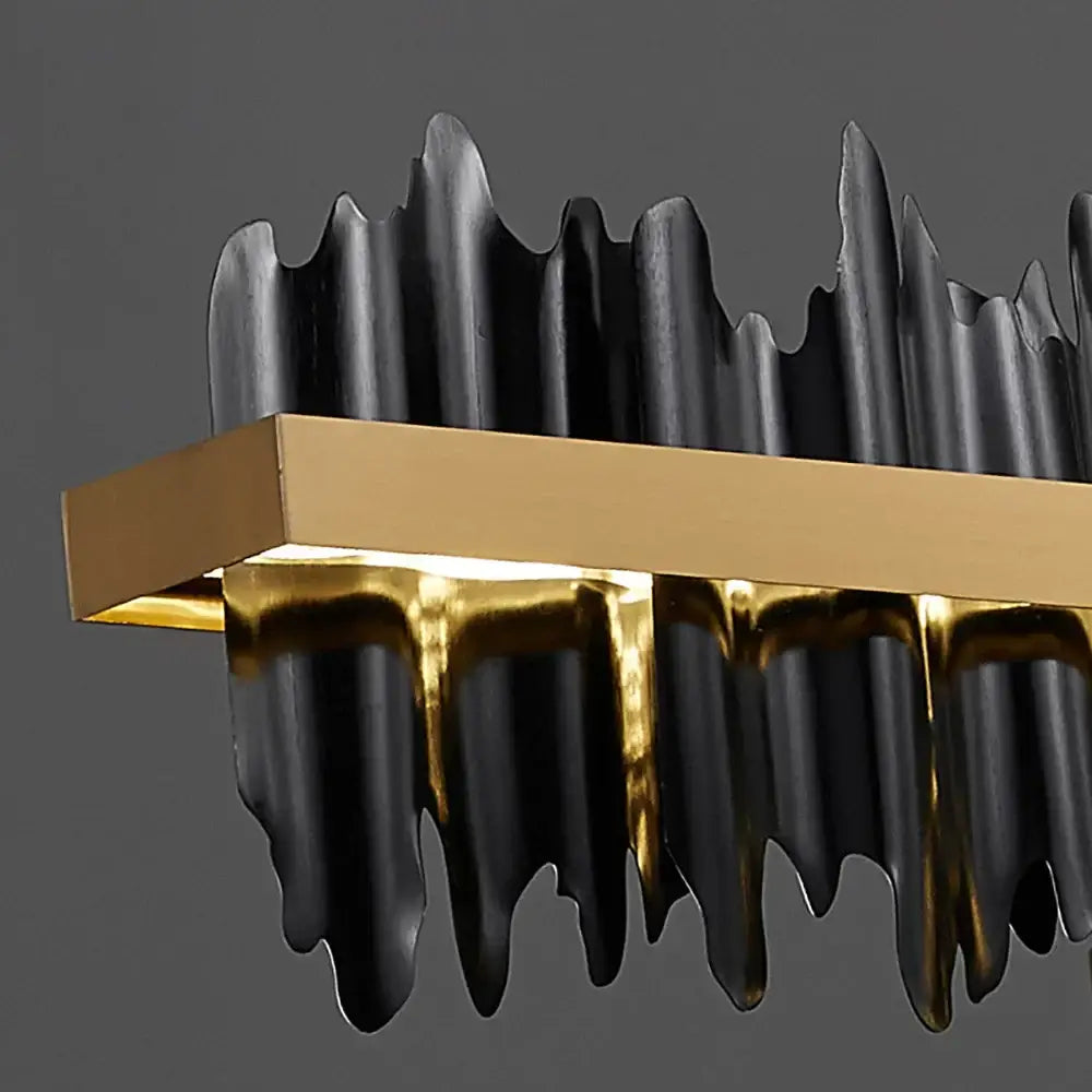 Modern gold and black iceberg design led chandelier with sleek wave-like form for elegant dining room decorbites iceberg design