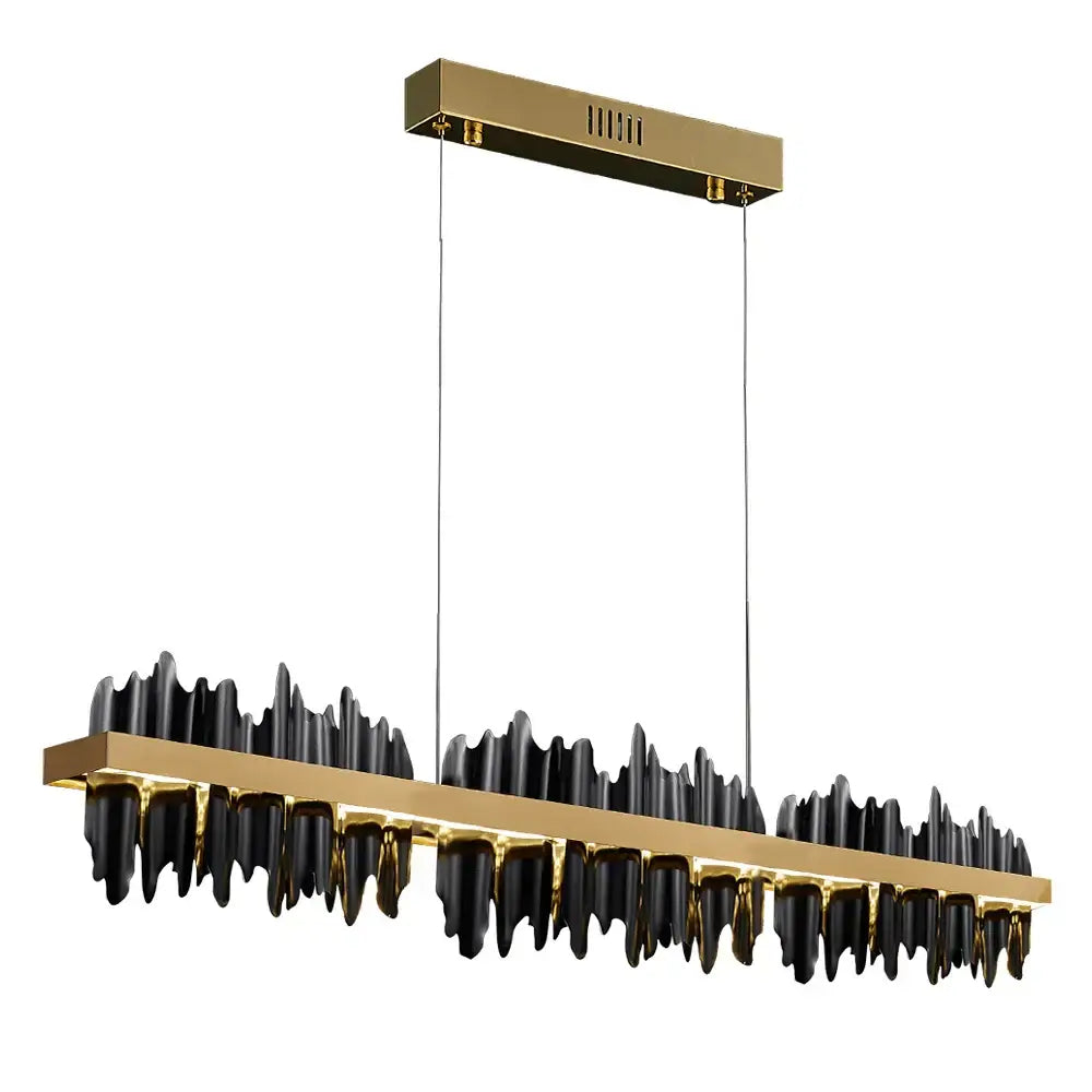 Modern gold and black iceberg design led chandelier with sleek wave like pendant light for dining room decorbites iceberg design