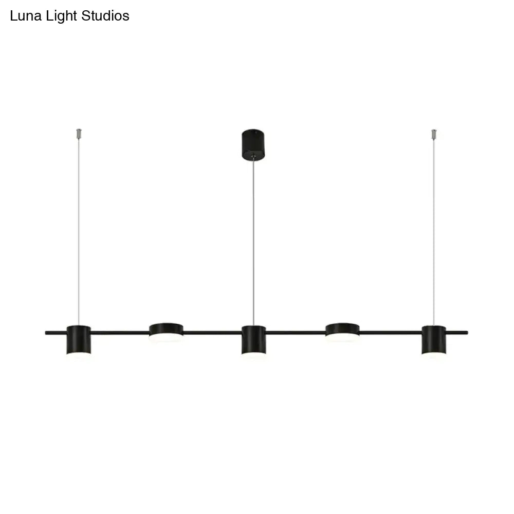 Black gold DecorBites™ modern linear metallic chandelier with 3 to 5 rotatable heads and warm white light hanging lamp