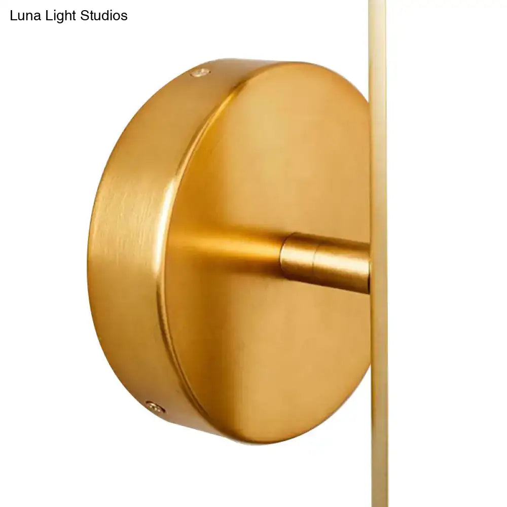 Modern gold and black minimalist wall sconce with gold finish brass wall light for bathroom use
