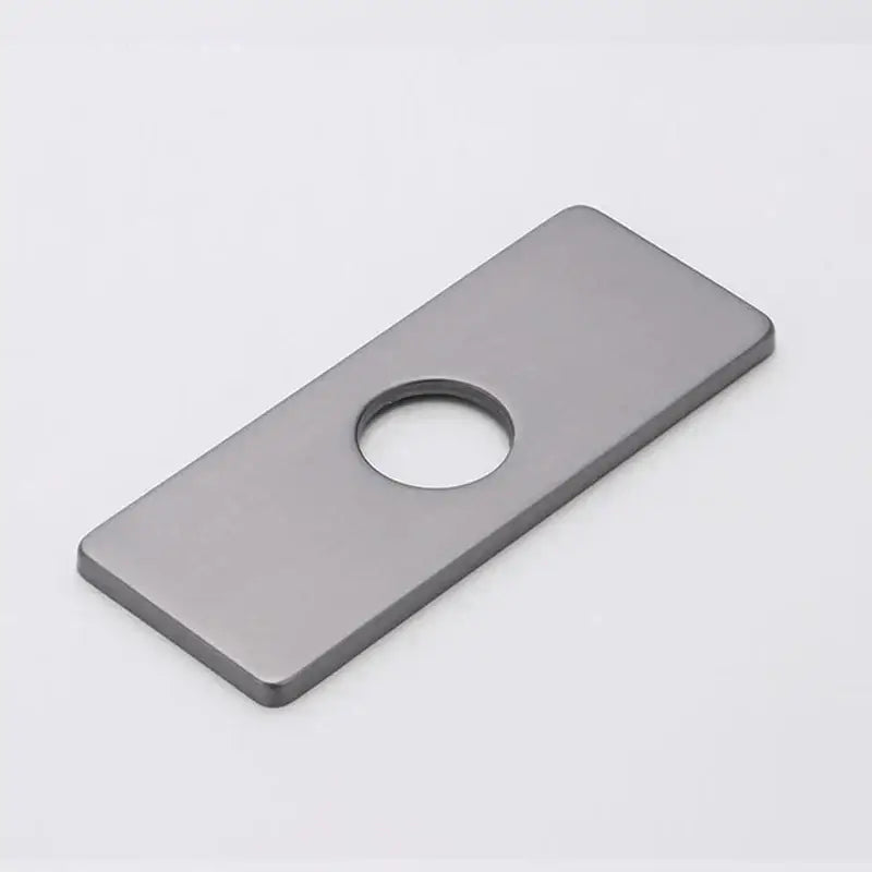 Matte gray metal cover deck plate with a centered circular hole for modern gold black kitchen faucet deck plate accessory