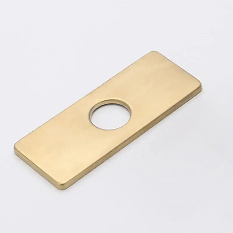 Modern gold metal cover deck plate with a centered hole for kitchen faucet deck plate accessory