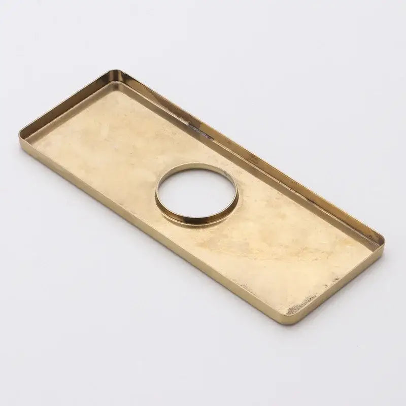 Rectangular brass deck plate with central circular cutout modern gold black and silver hole cover deck plate for kitchen faucet