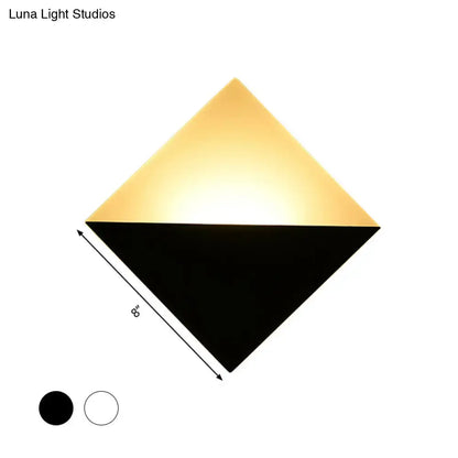 Modern gold and black square wall sconce with matte black and warm gold finish LED bedroom light fixture height design
