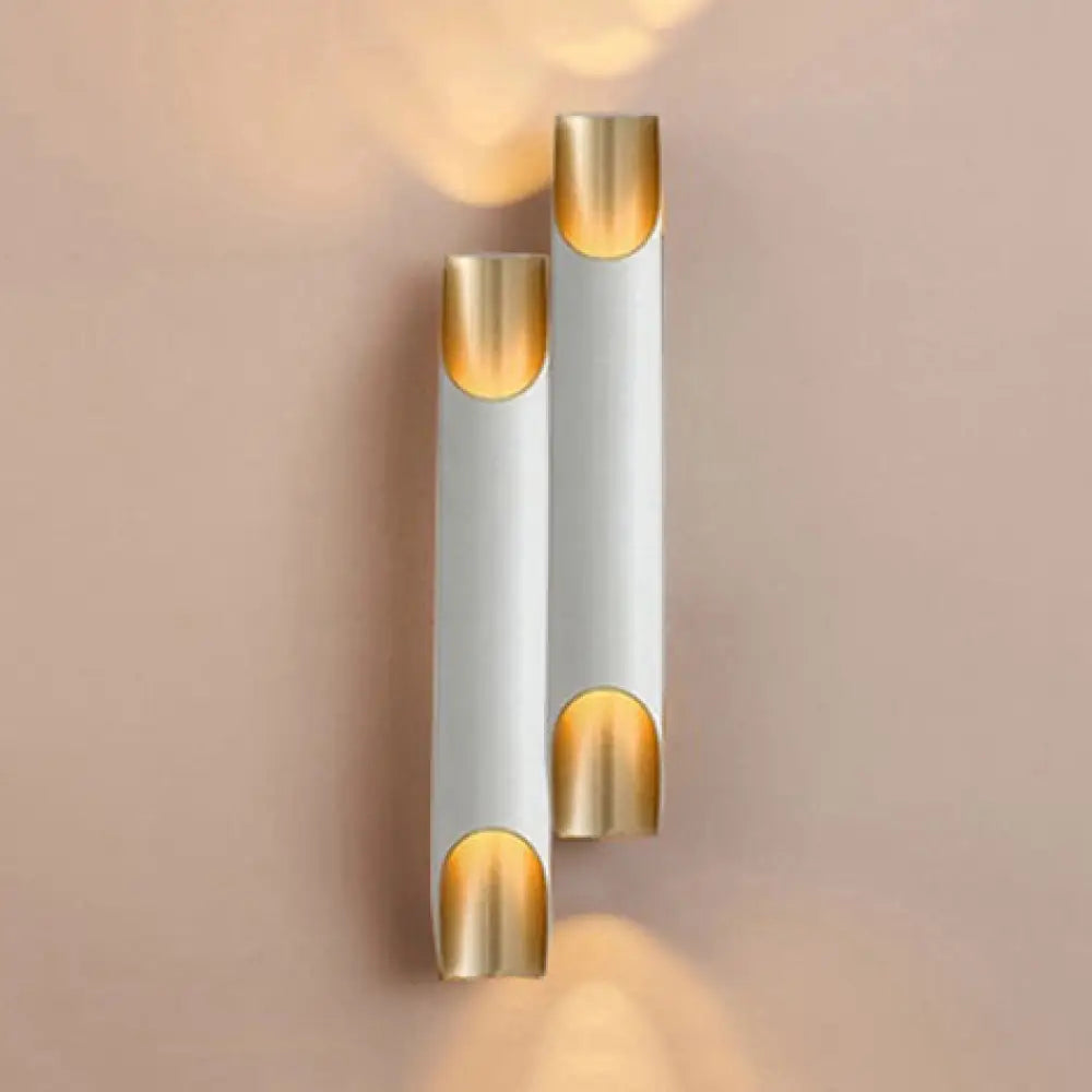 DecorBites™ DecorBites™ Modern Gold/Black/White Pipe Wall Light Sconce - 2/4 Lights, Metal Wall Mounted for Living Room