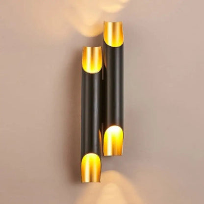 DecorBites™ DecorBites™ Modern Gold/Black/White Pipe Wall Light Sconce - 2/4 Lights, Metal Wall Mounted for Living Room