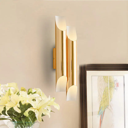 DecorBites™ DecorBites™ Modern Gold/Black/White Pipe Wall Light Sconce - 2/4 Lights, Metal Wall Mounted for Living Room
