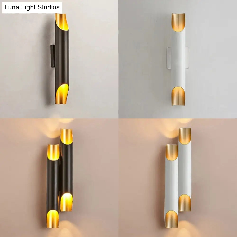 DecorBites™ DecorBites™ Modern Gold/Black/White Pipe Wall Light Sconce - 2/4 Lights, Metal Wall Mounted for Living Room