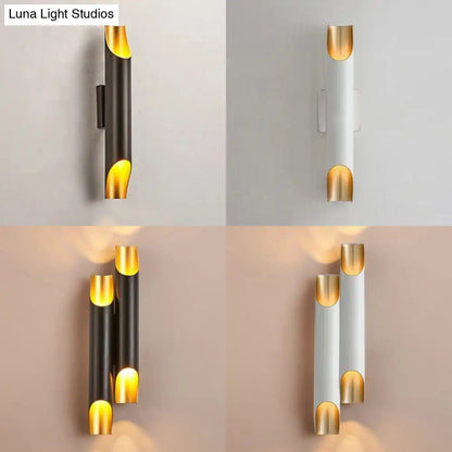 DecorBites™ DecorBites™ Modern Gold/Black/White Pipe Wall Light Sconce - 2/4 Lights, Metal Wall Mounted for Living Room