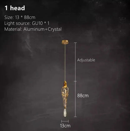 Modern gold branch art cage crystal chandelier with gold-toned pendant light and adjustable aluminum design for dining room decorbites branch art