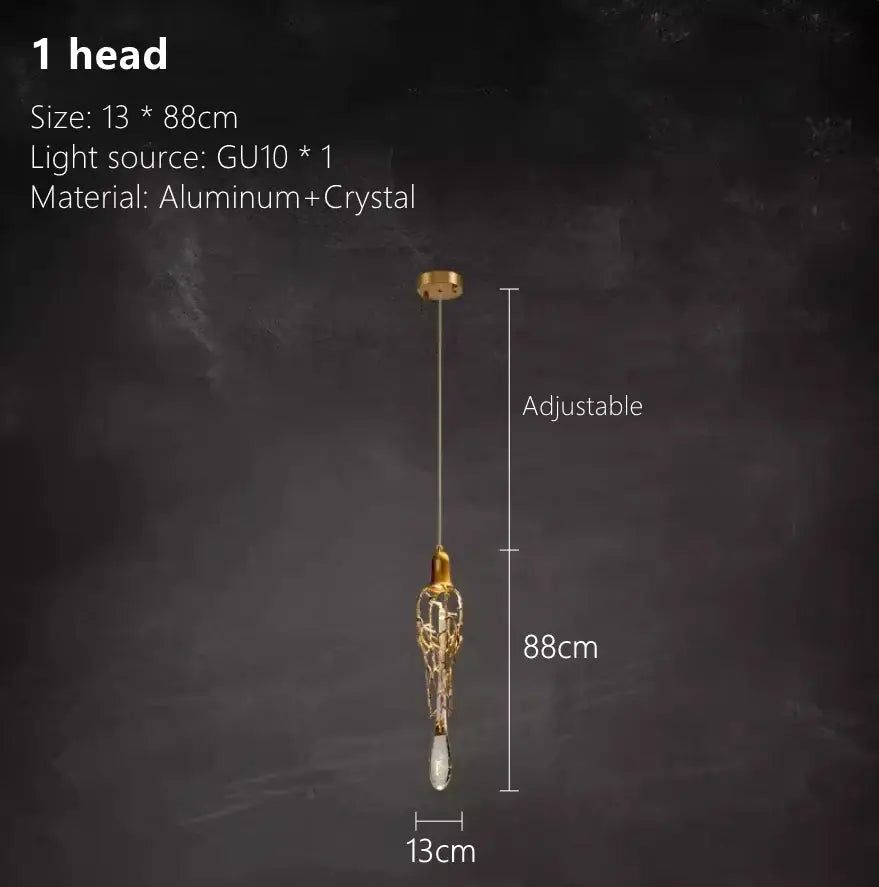 Modern gold branch art cage crystal chandelier with gold-toned pendant light and adjustable aluminum design for dining room decorbites branch art