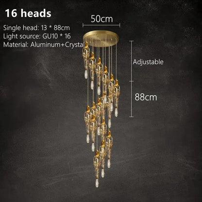 Modern gold branch art cage crystal chandelier with 16 ornate light heads and adjustable aluminum ceiling mount for dining room decorbites branch art