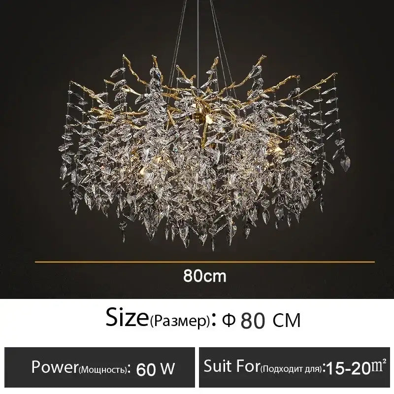A modern gold branch crystal chandelier with intricate crystal leaf designs for dining room decorbites branch crystal lighting
