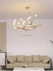 A modern gold branch glass bubble resin pendant light with spherical bulbs for dining room decorbites glass bubble
