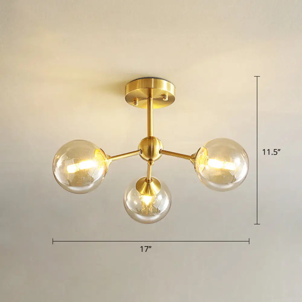 DecorBites™ DecorBites™ Modern Gold Branch Glass Ceiling Light