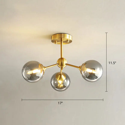 DecorBites™ DecorBites™ Modern Gold Branch Glass Ceiling Light
