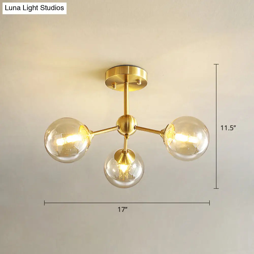 DecorBites™ DecorBites™ Modern Gold Branch Glass Ceiling Light