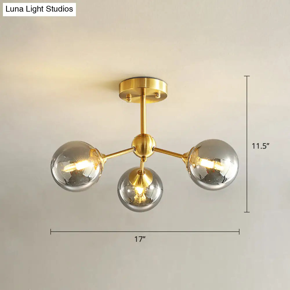 DecorBites™ DecorBites™ Modern Gold Branch Glass Ceiling Light