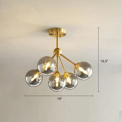 DecorBites™ DecorBites™ Modern Gold Branch Glass Ceiling Light