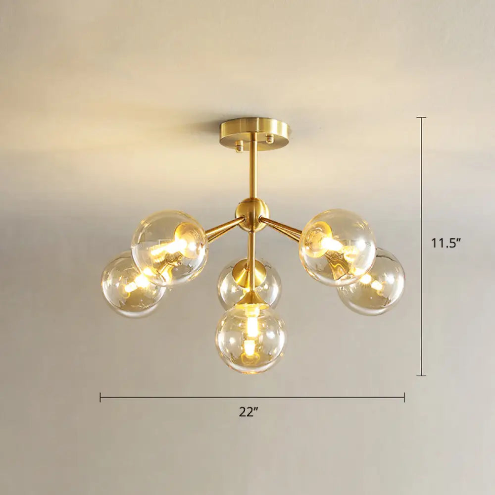 DecorBites™ DecorBites™ Modern Gold Branch Glass Ceiling Light