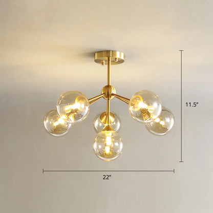 DecorBites™ DecorBites™ Modern Gold Branch Glass Ceiling Light