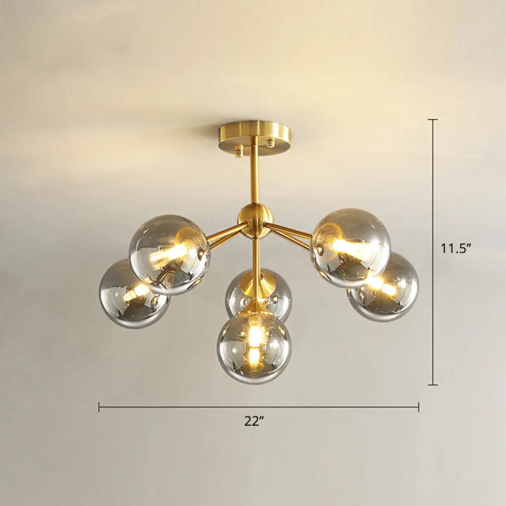 DecorBites™ DecorBites™ Modern Gold Branch Glass Ceiling Light