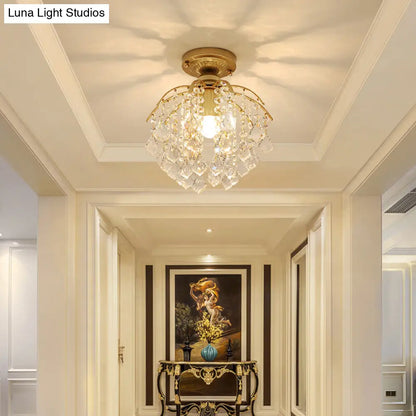 DecorBites™ DecorBites™ Modern Gold Branching Ceiling Lighting with Crystal Strand - Semi Flush Mount for Aisle